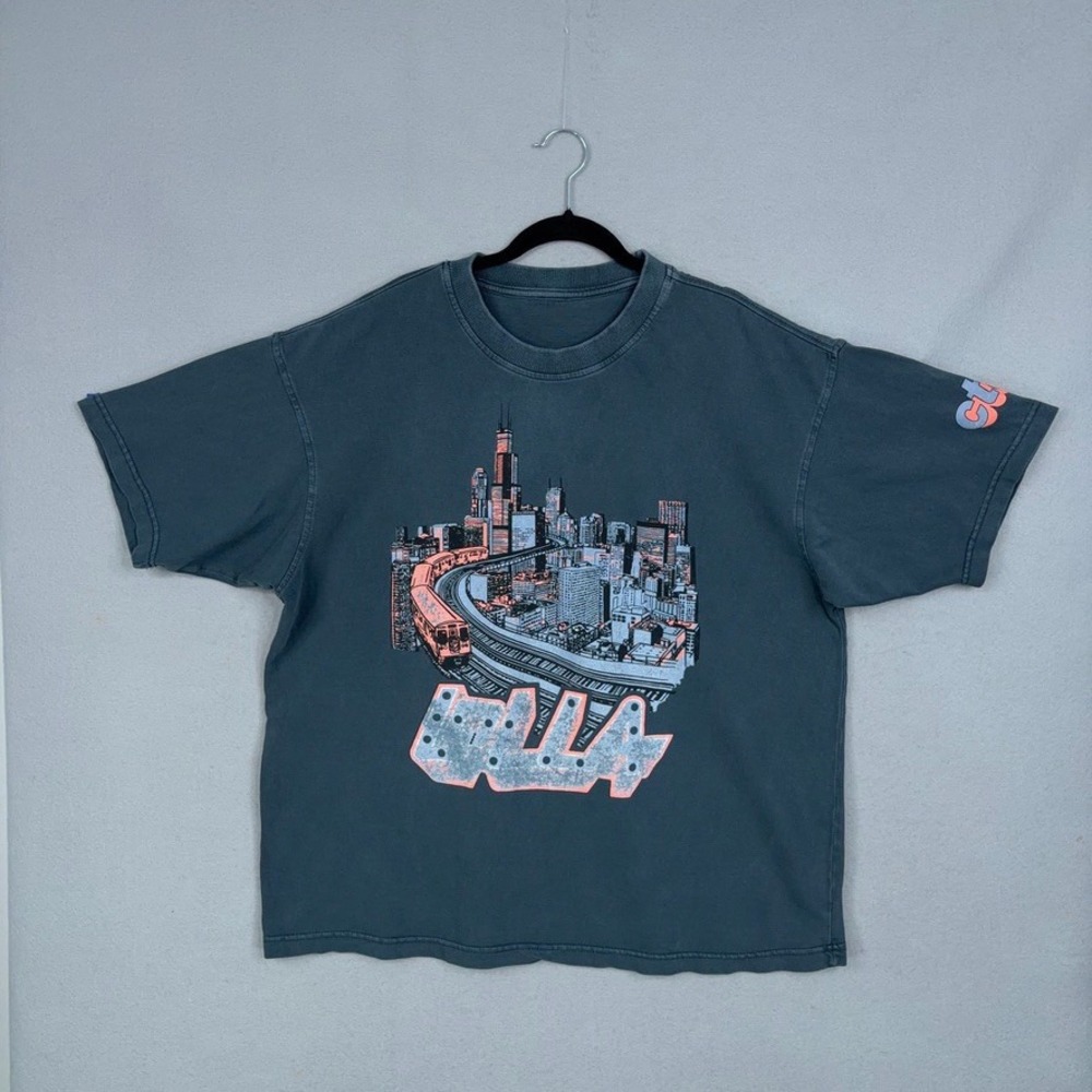 Lollapalooza Shirt Mens XL Chicago Skyline Transit Streetwear CTA Festival Ellen